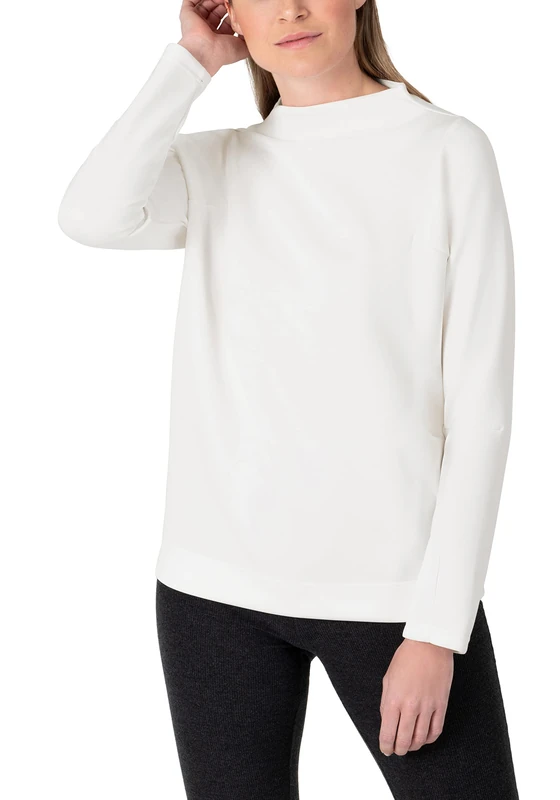 Timezone Women's Sporty Mock-Neck Sweatshirt, Off White, XL