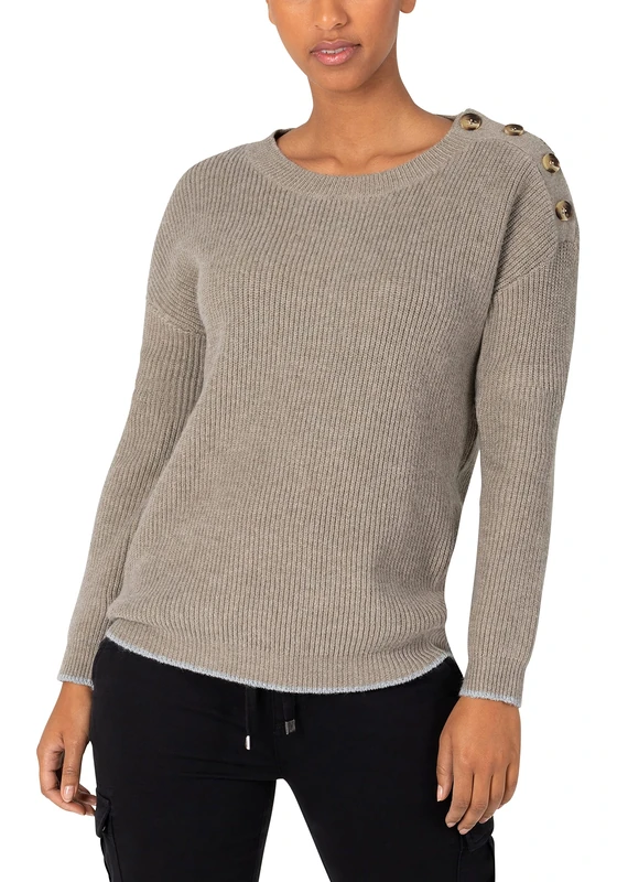 Timezone Women's Easy Pullover Sweater, Lana Beige Melange, XL - Image 1