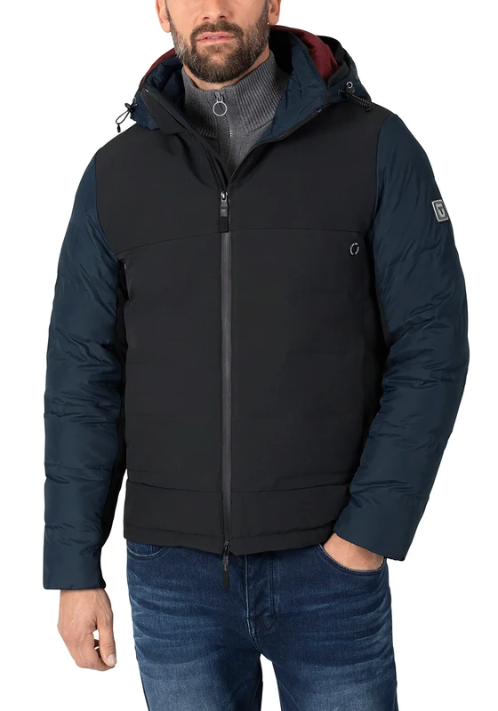 Timezone Men's Tech Jacket 3, Black and Navy, S