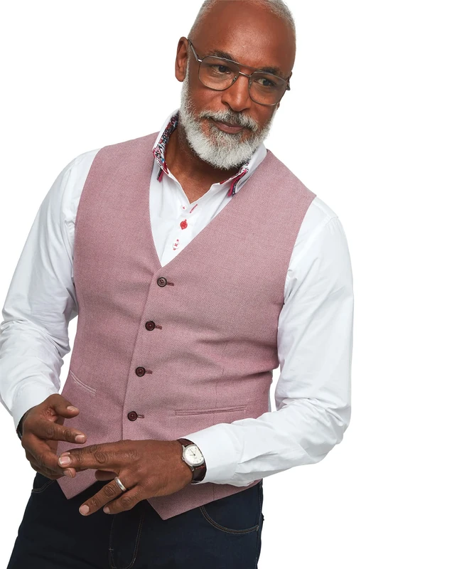 Joe Browns Men's Smart Floral Lined Waistcoat Supper Snappy Waistcaot, Pink, 48