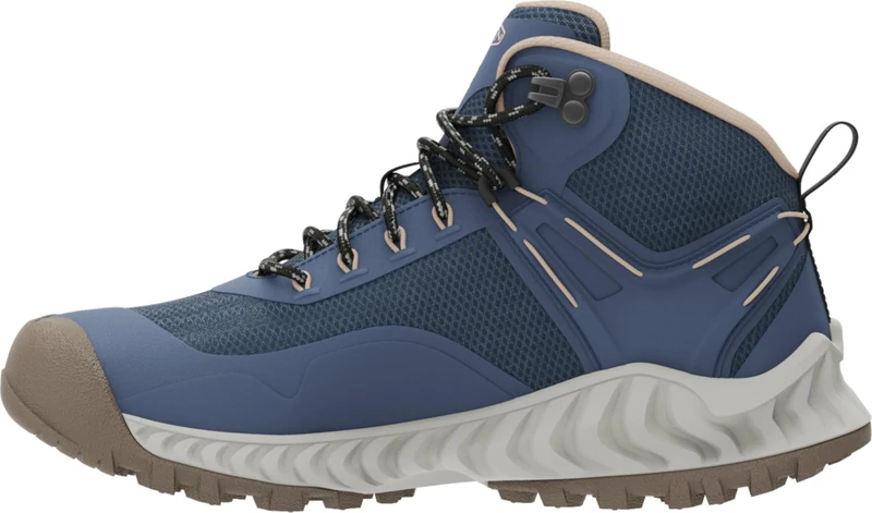 KEEN Women's NXIS Evo Mid Height Waterproof Fast Packing Hiking Boots, Vintage Indigo/Harbor Gray, 5