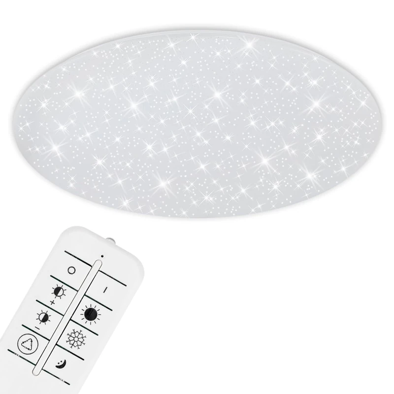 Briloner 3429-016 LED Ceiling Light, Remote Control, Starry Sky Effect, Diameter 75 cm, CCT, White