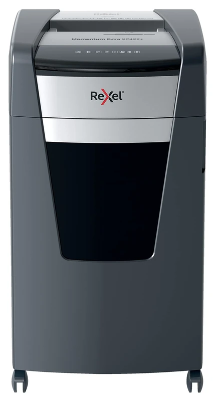 Rexel XP422+ Momentum Extra Cross-Cut Shredder, Destroys up to 22 A4 Sheets, P4 Safety Level, Anti Jam Technology, 85 Litre Pull-Out Basket, Black