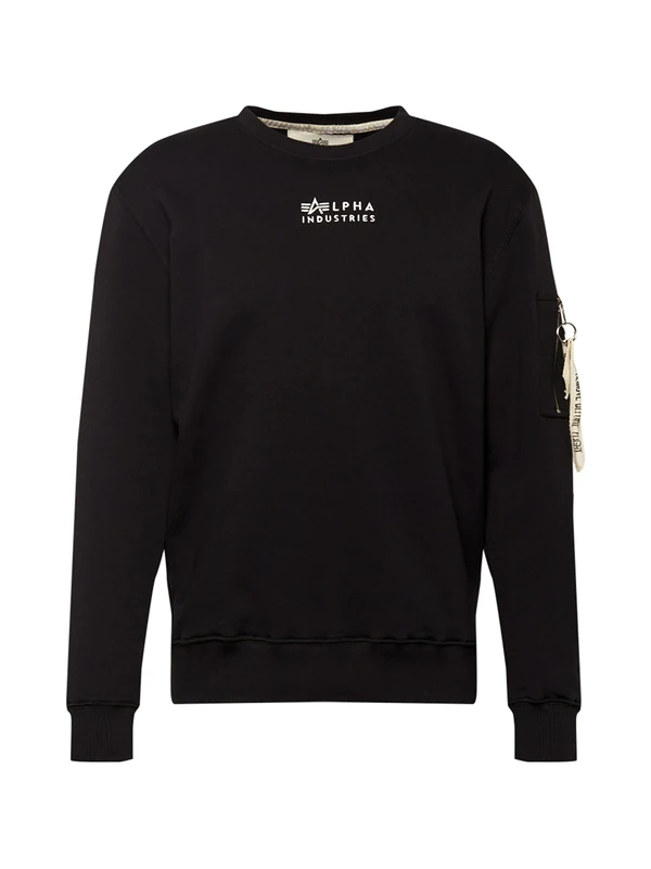 ALPHA INDUSTRIES Men's EMB Sweater Sports Hoodie, Organic Black, XXL