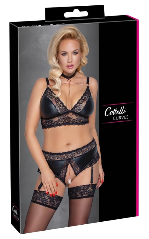 Cottelli Curves Bra Set-22139821051 Black XL