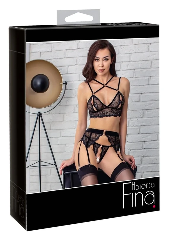 Abierta Fina Bra Set-22139661021 Black S