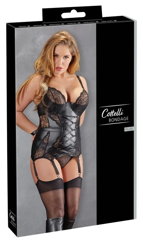 Cottelli Bondage Suspender Shirt-26326911451 Suspender Shirt Black 2XL