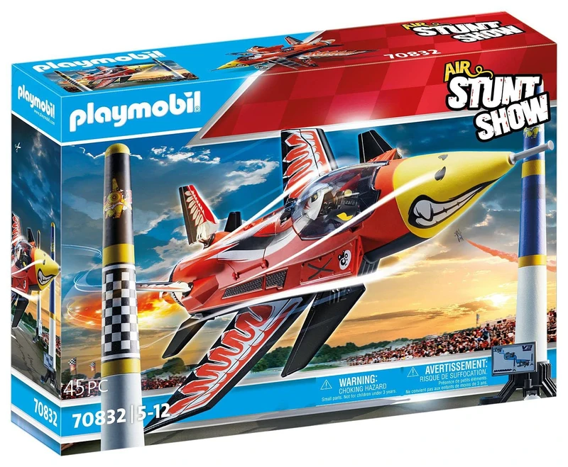 Playmobil Air Stunt Show 70832 Eagle Jet, Toy Plane with Wind-Up Motor, Aeroplane Toy for 5+ Year Olds