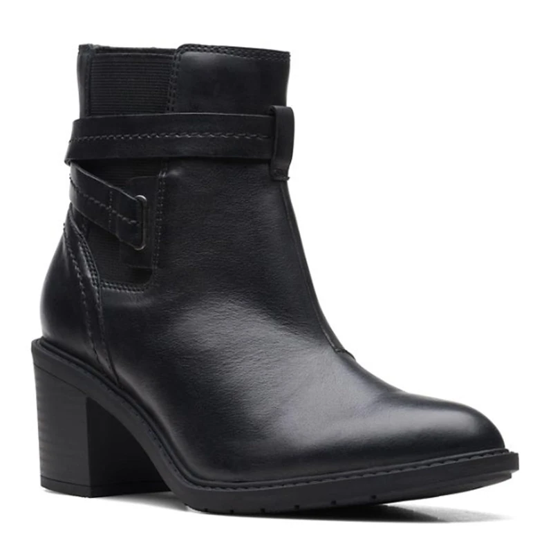 Clarks womens Boots Fashion Boot, Black Leat, 9
