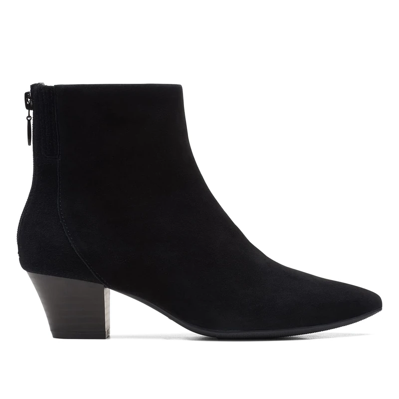 Clarks Women's Teresa Fashion Boot, Black Suede, 3.5 UK