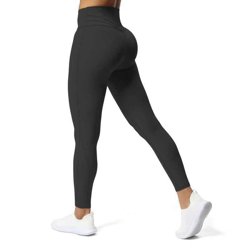 Aoxjox High Waisted Workout Leggings for Women Compression Tummy Control Trinity Buttery Soft Yoga Pants 27", Black, XXL