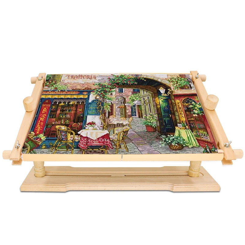 Adjustable Embroidery Stand - Guofa Embroidery Hoop Stand Beech Wood Embroidery Frame Rotated Cross Stitch Stand Embroidery Hoop Holder for Stitching Sewing Craft - Image 1