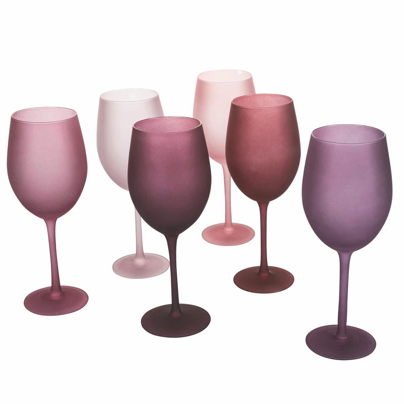 Happy Hour Provence Set of 6 Frosted Glass goblets 550 ml
