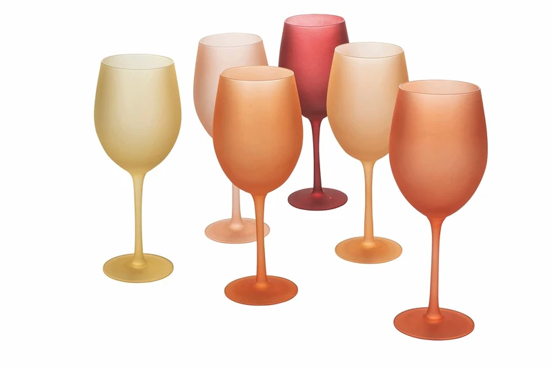 Villa d’Este Home Tivoli Happy Hour Sunset Set Set of 6 Frosted Glass goblets 550 ml