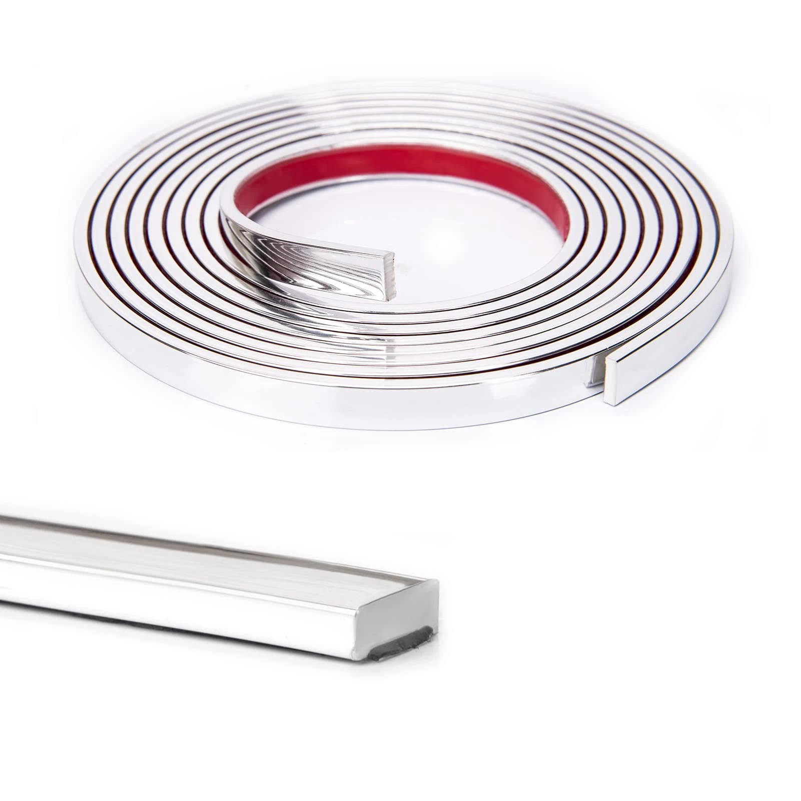 Art3d 10 Ft Self Adhesive Flexible Laminate Beading Vinyl Molding Trim for Wall Ceiling Tile Edges Corner Trim, Caulk Strip Mirror Frame in Stainless Steel