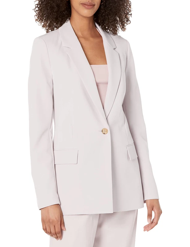 The Drop Women's Blake Long Blazer, Lilac Marble, 3XL Plus
