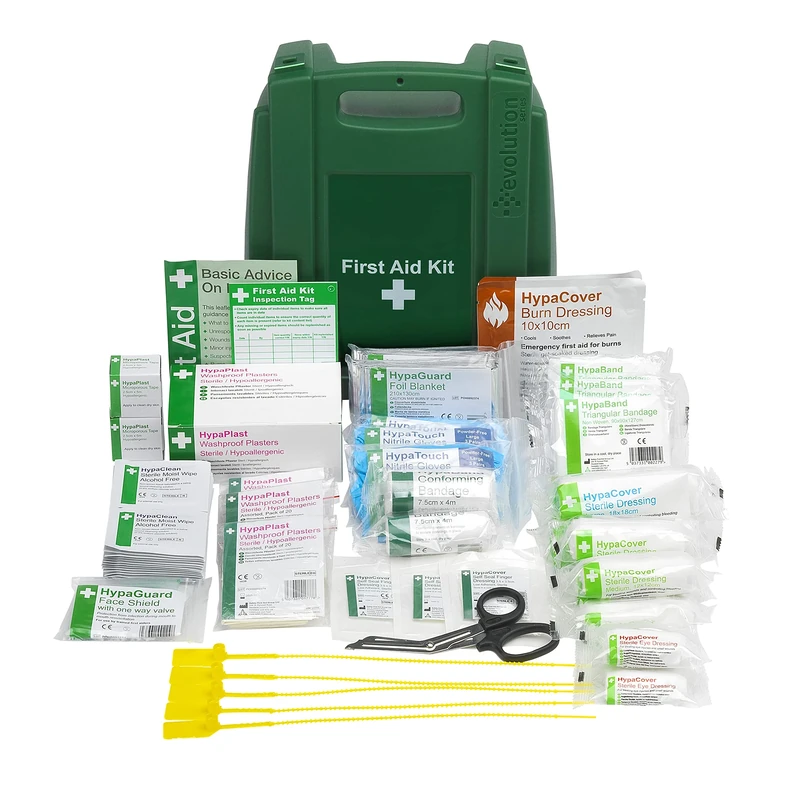 Safety First Aid Group Workplace First Aid Kit British Standard (Medium 25-100 Persons) Wall Mountable with Inspection Tags and Extra Plasters