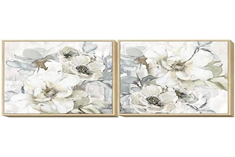 DKD Home Decor Box Flowers (80 x 4 x 80 cm) (2 pcs) - Image 1