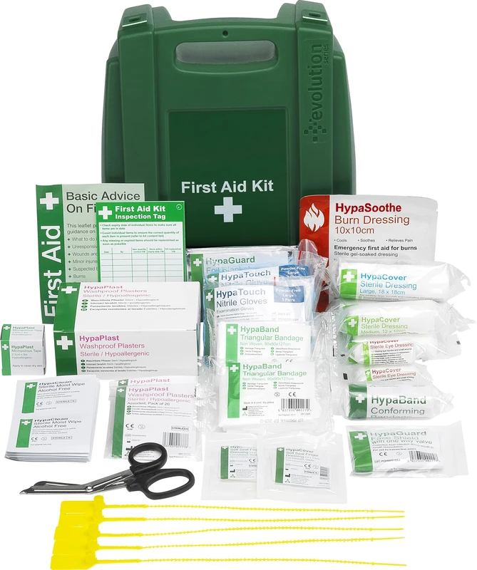Safety First Aid Group Workplace First Aid Kit British Standard (Small 1-25 Persons) Wall Mountable with Inspection Tags and Extra Plasters - Image 1