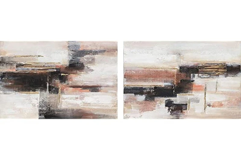 DKD Home Decor Abstract Painting (90 x 2.2 x 90 cm) (2 pcs)