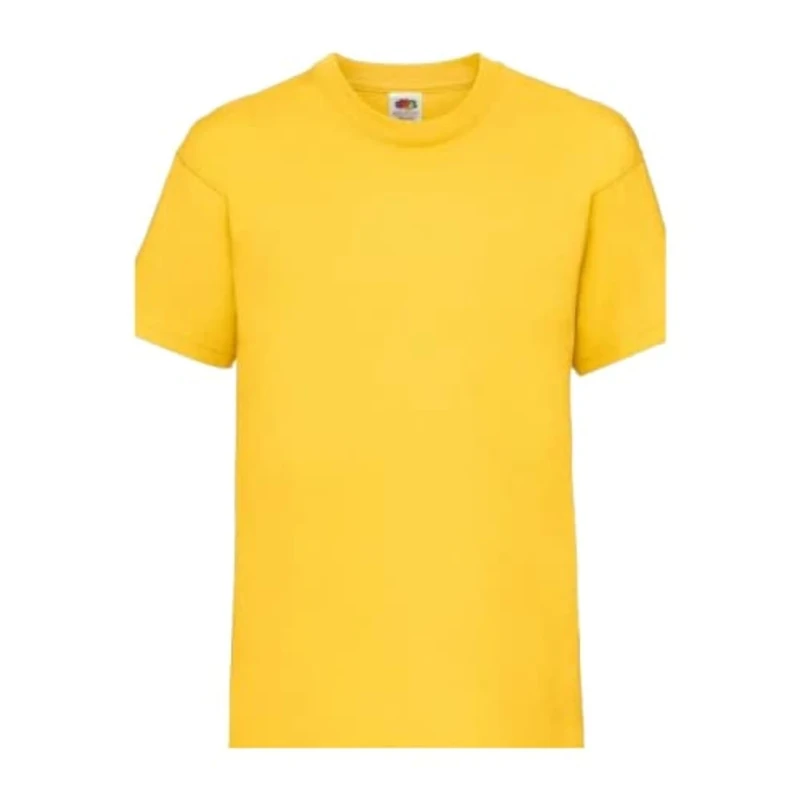 Kids Plain T Shirts Boys Girls Age 2Y to 15Y School P.E Top Fruit of The Loom (12-13 Years, Yellow)