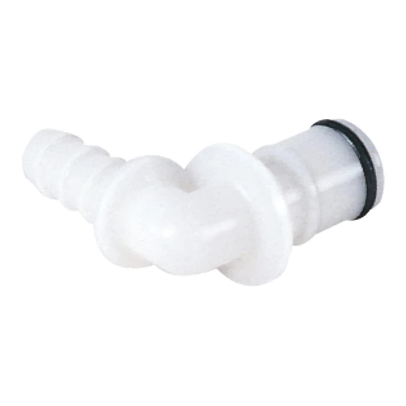 neoLab 2-0250 Acetal Coupling, 1/4 Inch, Insert, Elbow, 6.4 mm Hose Nozzle, Male Coupling Element with Olives, 6 mm DM Hose Inner 1, 30.5 mm Length, White