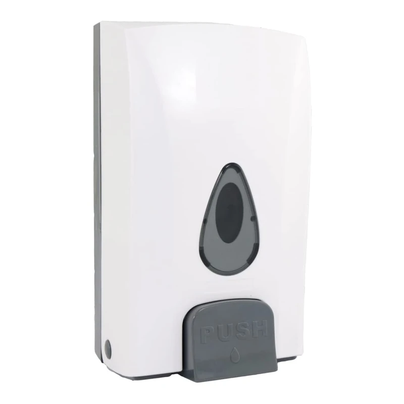 neoLab 1-0697 Plastic Dispenser for Wall Mounted Hand Disinfectant 1000 ml with Push Button, 132 mm x 260 mm, White/Black