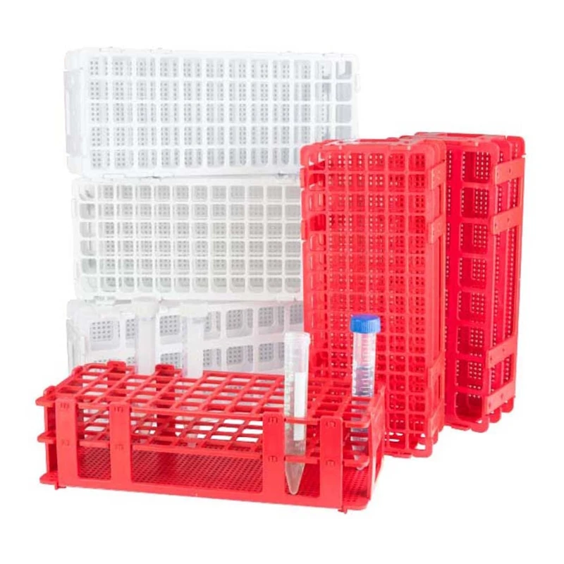 neoLab 6-2540 Polypropylene Test Tube Rack for Car Samplers, 90 Capacity, 6 x 15 Holes, 13 mm for Vasins Diameter, 13.5 mm Diameter Bore, White