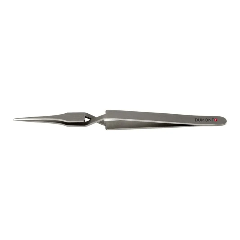 Dumont 2-1029 Stainless Steel Dumoxel Extremely Fine Anti-Magnetic Organic Tweezers, 108 mm Length, 0.02 mm Tip Width