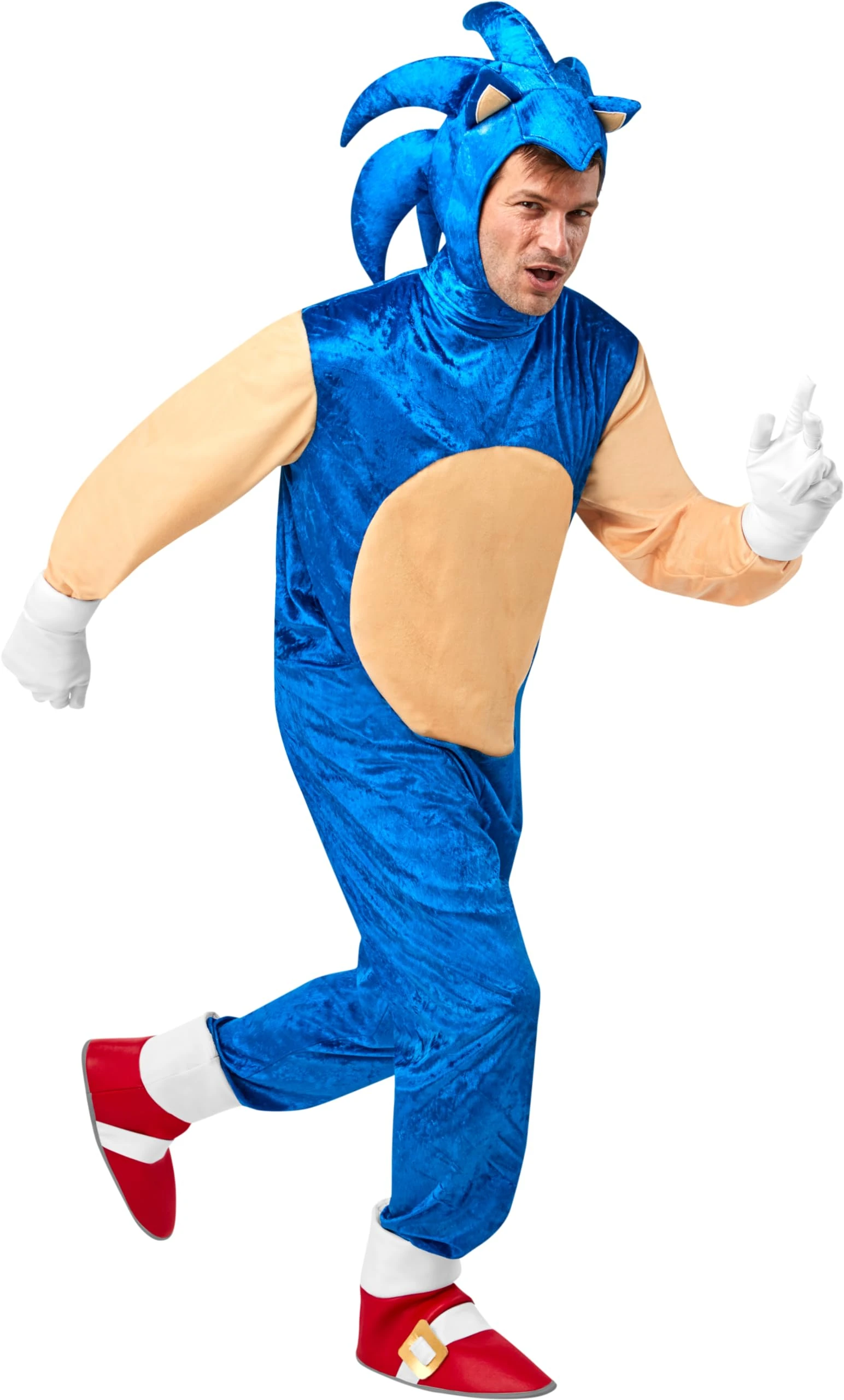 Rubies Official Sonic The Hedgehog Adult Deluxe Costume Jumpsuit, Adult Fancy Dress Halloween Halloween
