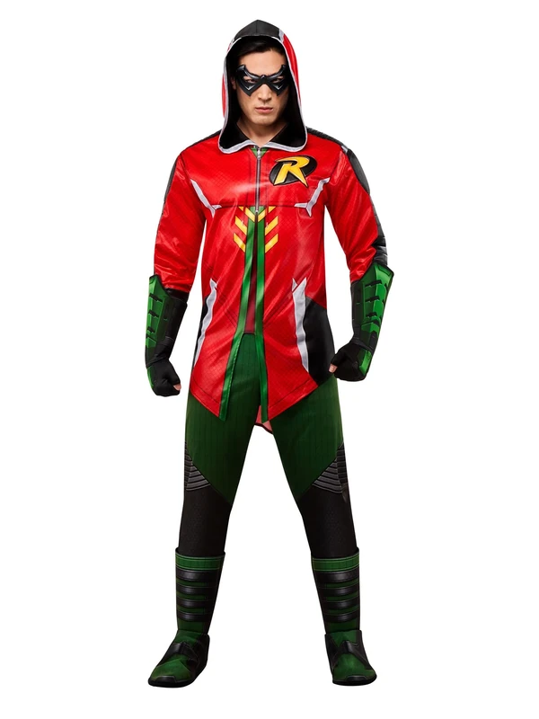Rubies 703122 Dc Gotham Knights Robin Deluxe Men's Costume Adult, Small, S Halloween