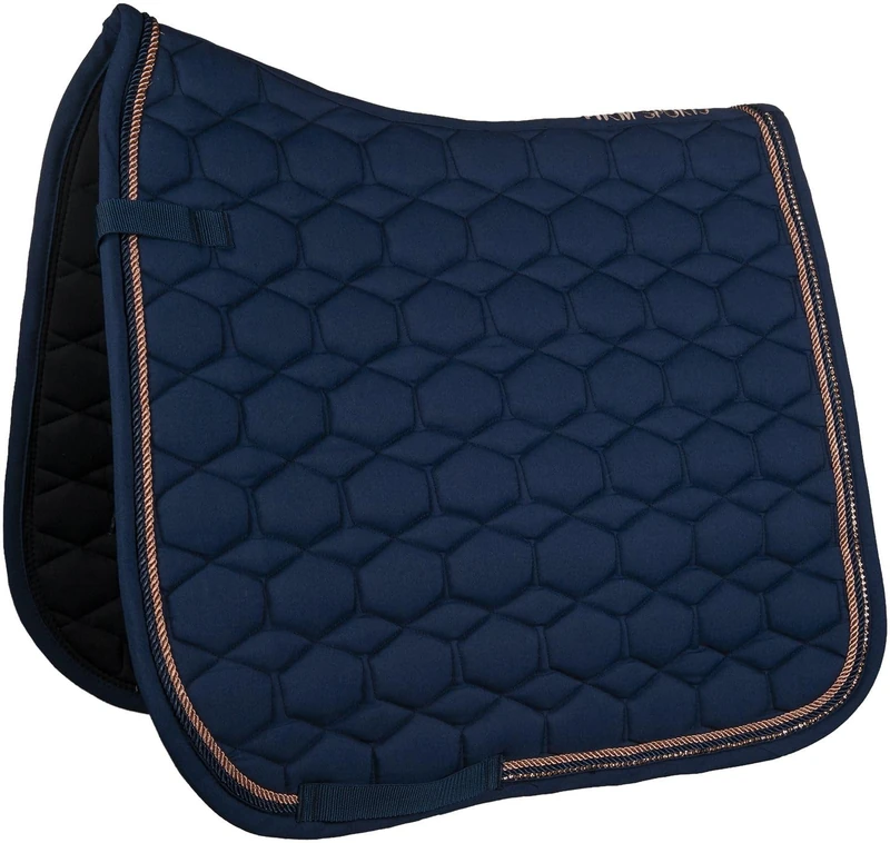 HKM Rosegold Glamour Style Saddle cloth Deep Blue/Rose-Gold General purpose