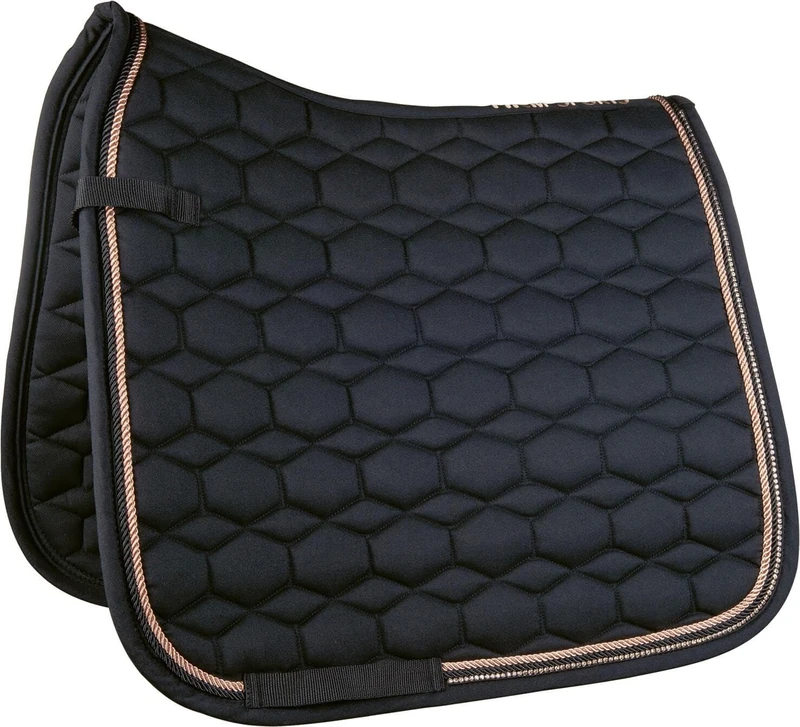 HKM Rosegold Glamour Style Saddle cloth Black/Rose-Gold Dressage