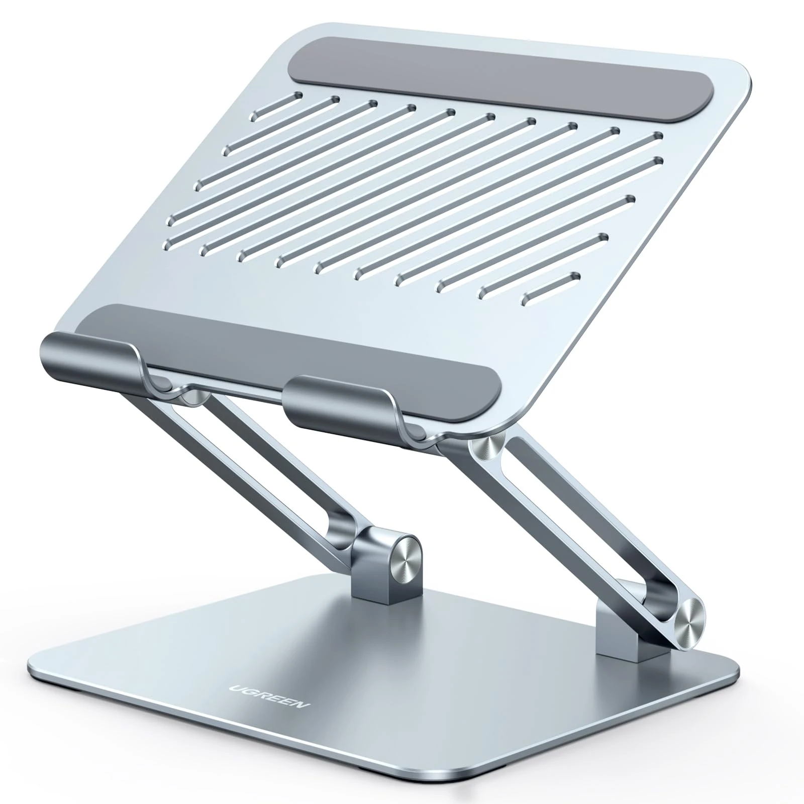 UGREEN iPad Stand Tablet Holder Desk Adjustable Foldable Portable Mount Compatible with iPad Pro 13 2024 12.9 11/Air/Mini/10th 10.9,iPhone 17,Galaxy Tab S11 A9+,Surface Pro,Portable Monitor(Blue-grey)