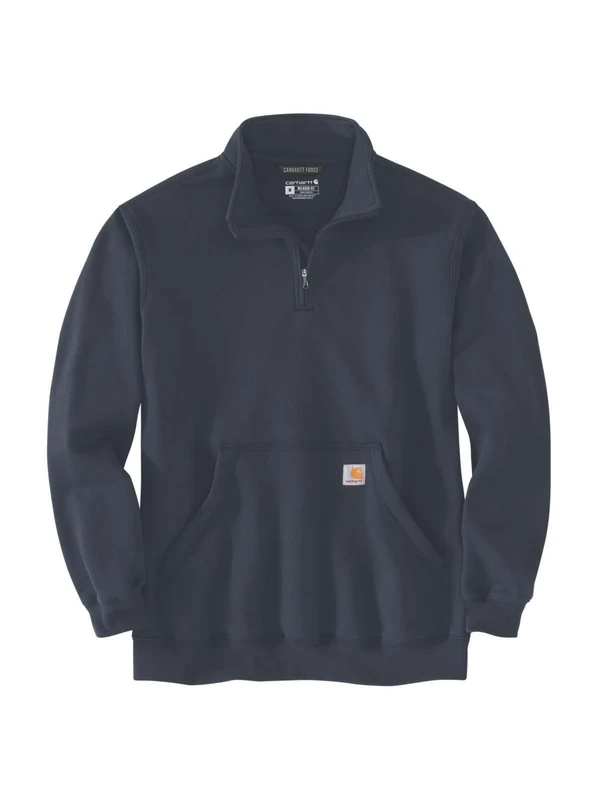 Carhartt Men's Loose Fit Midweight Quarter Zip Mock Neck Sweatshirt, New Navy, S