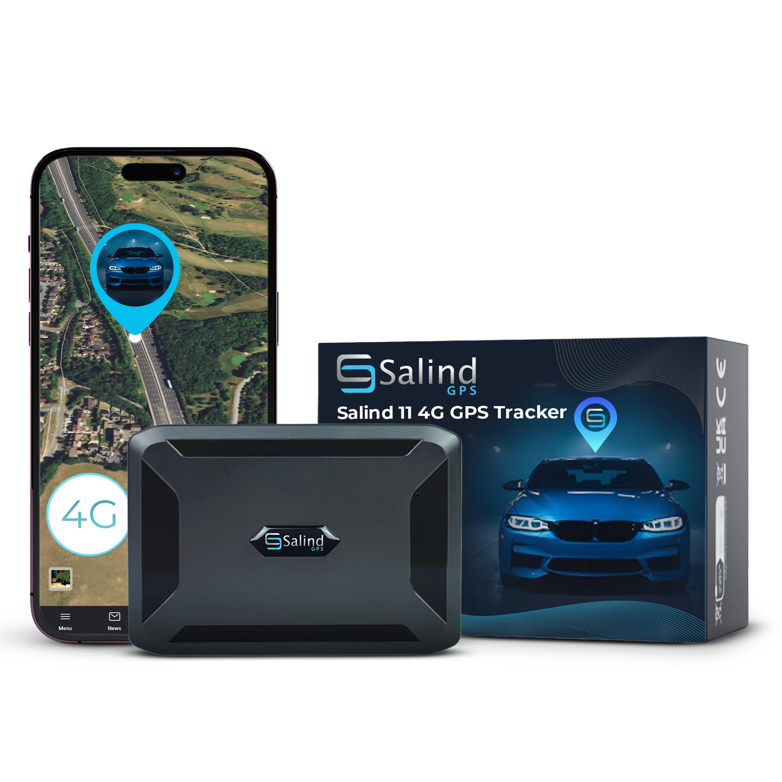 SALIND 11 4G - Magnetic GPS Tracker for Cars & other Vehicles - UK & Worldwide Real Time Tracking, Safe Area, Route Memory System and Alarms - Battery up to 70 Days (standby)