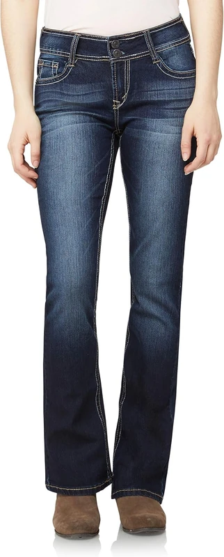 WallFlower Women's Luscious Curvy Bootcut Mid-Rise Insta Stretch Juniors Jeans (Standard and Plus), Betsy, 20