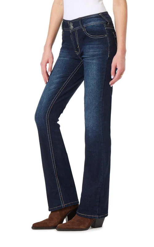 WallFlower Women's Plus Size Instastretch Luscious Curvy Bootcut Jeans, Betsy, 9 Shorts