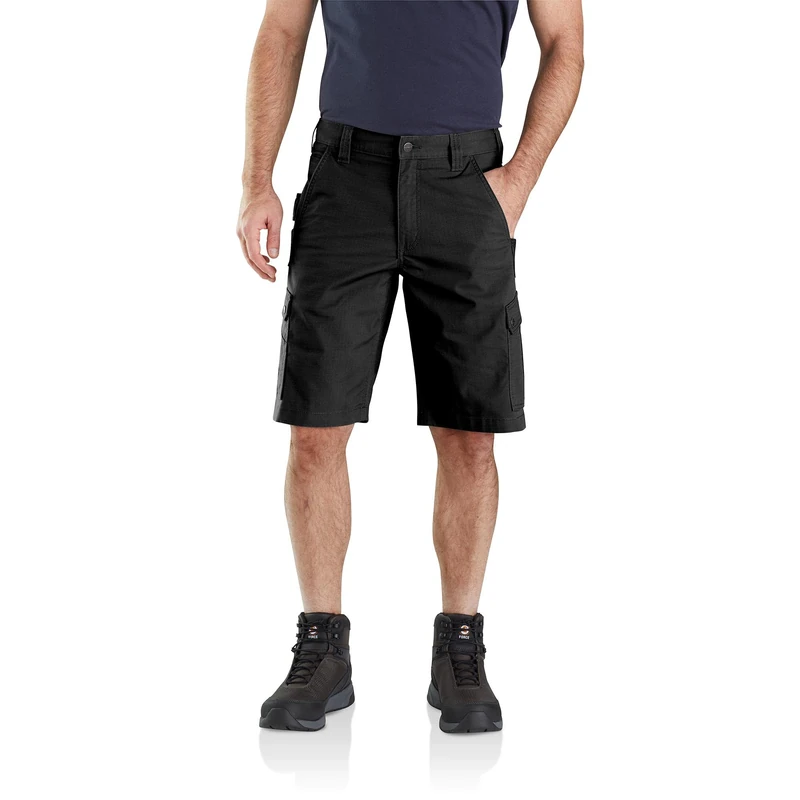 Carhartt Men's Rugged Flex™ Relaxed Fit Ripstop Cargo Work Short, Black, W38