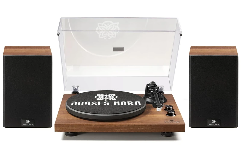 Turntable with Speakers, Hi-Fi System Bluetooth Vinyl Record Player with Stereo Bookshelf Speakers, Built-in Phono Preamp, Belt-Drive 2-Speed, Adjustable Counterweight, AT-3600L Cartridge