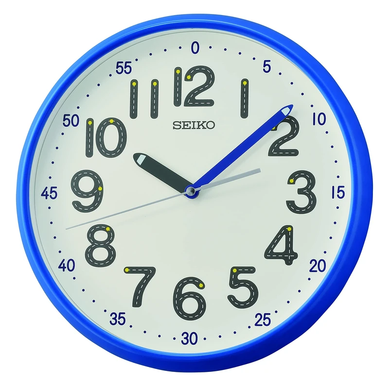 Seiko QXA793L Plastic Wall Clock Blue