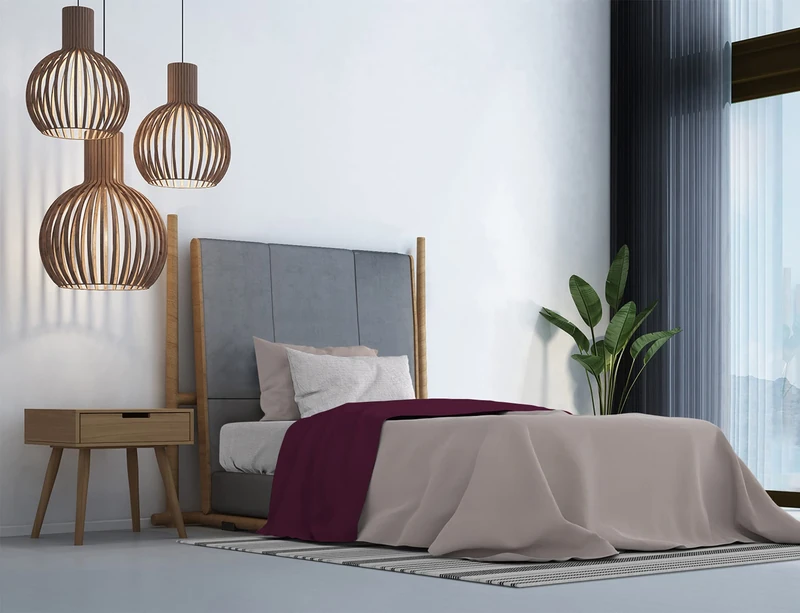 Italian Bed Linen Trendy Chic Bed Set, Plum, Single