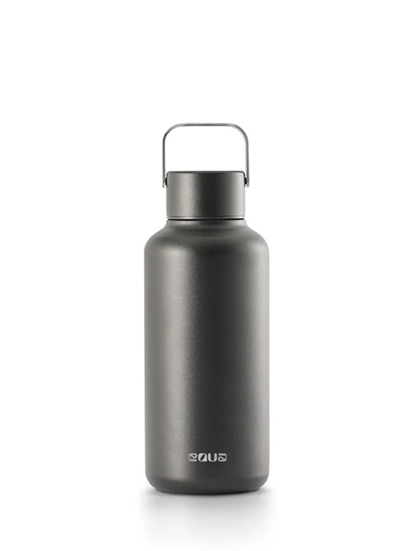 EQUA Timeless Stainless Steel Reusable Water Bottle, 600ml, Leakproof, BPA Free, Dark