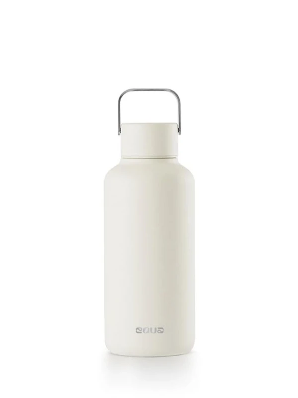 EQUA Timeless Stainless Steel Reusable Water Bottle, 600ml, Leakproof, BPA Free, Off White