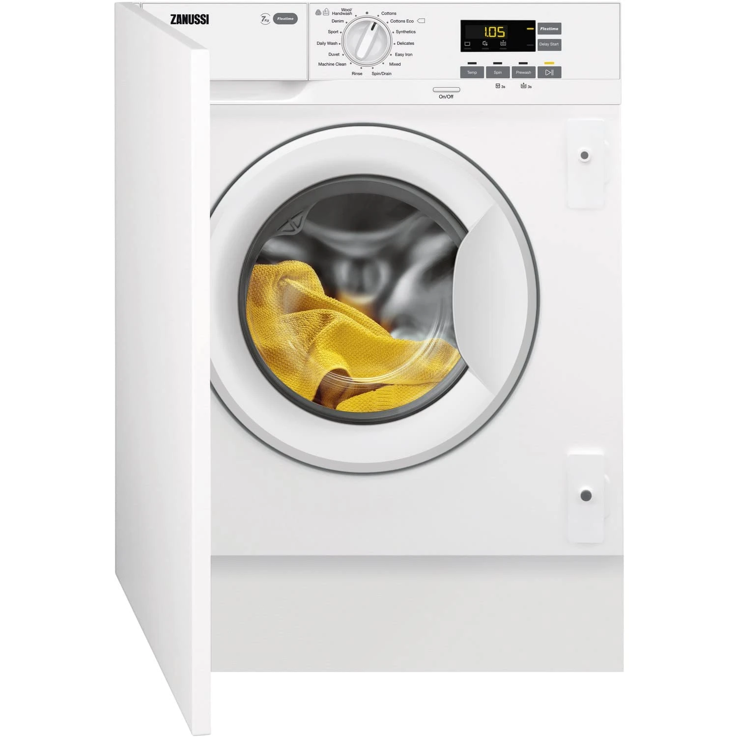 Zanussi 7kg 1200rpm Integrated Washing Machine - White