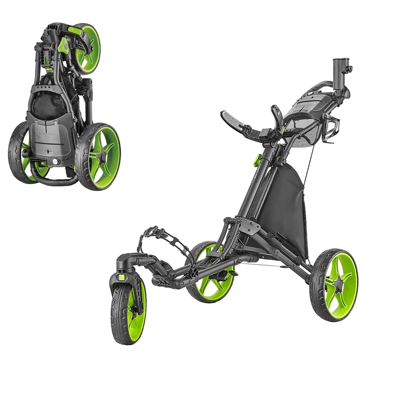 Caddytek Unisex Caddylite One - Swivel V8, Lime Golf Push Cart Trolley, Green