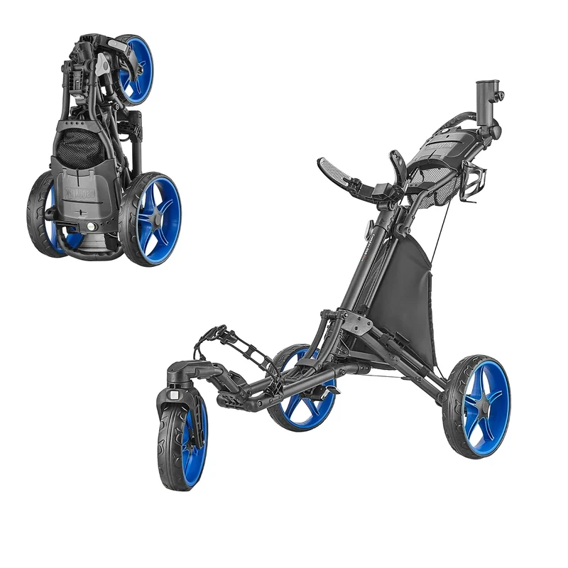 Caddytek Unisex Caddylite One - Swivel V8 Golf Push Cart Trolley, Blue