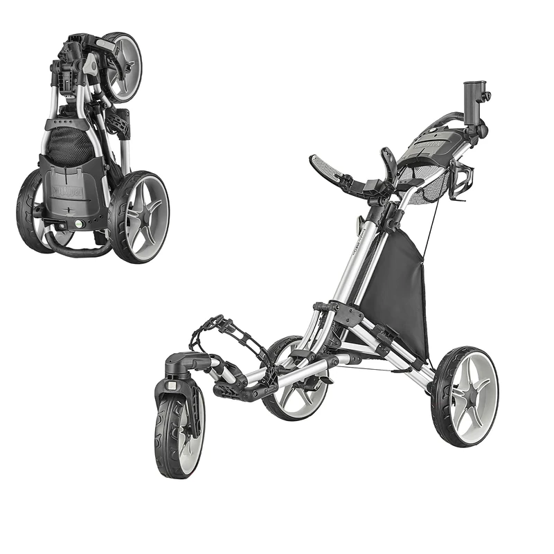 Caddytek Unisex Caddylite One - Swivel V8, Silver Golf Push Cart trolley, Silver, One Size UK