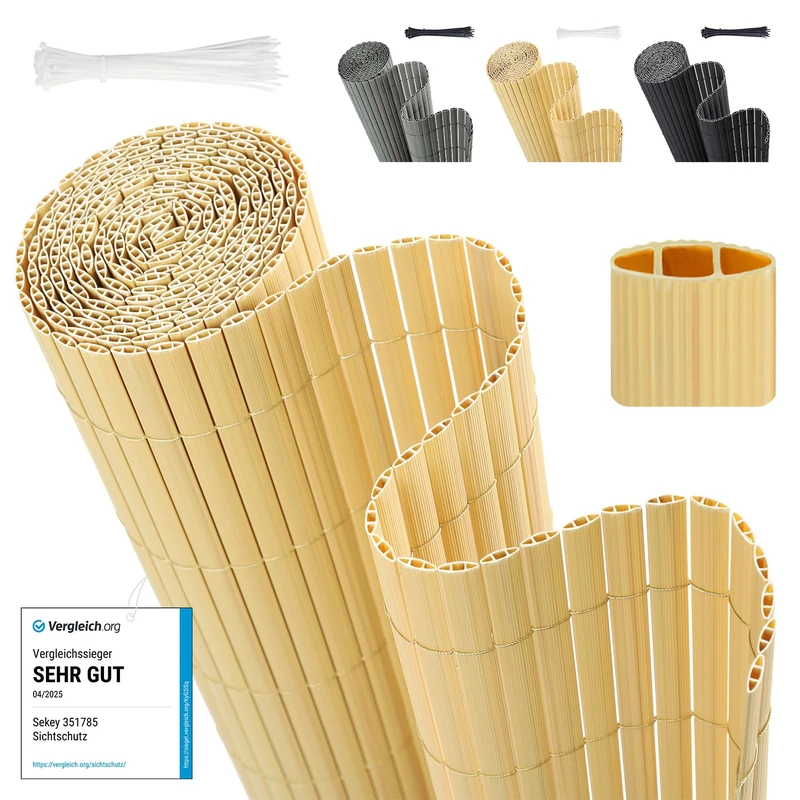 Sekey PVC Privacy Screen Mat - 100 x 500 cm Windproof Fence