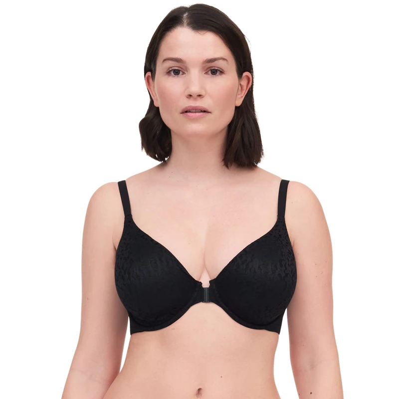 Chantelle Women's Norah Full-Coverage Front Closure Bra Molded, Black, 32DD - Image 1
